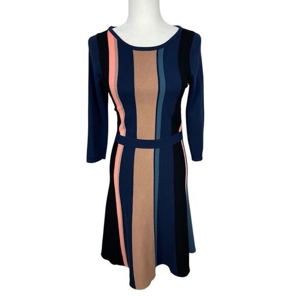 Boden Dresses & Skirts - Boden Beatrice Color Block Striped Knit Sweater Dress Size 6R Chic Coquette